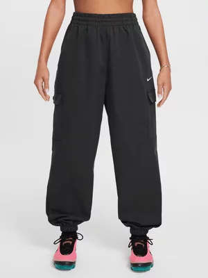 Nike Girls Youth Sportswear Cargo Black Pants