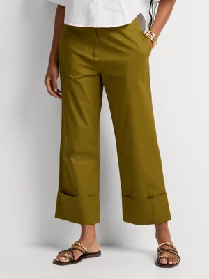 Straight Leg Turn Up Pants