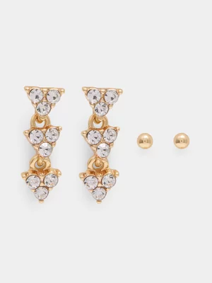 2 pack Crystal Drop Earrings