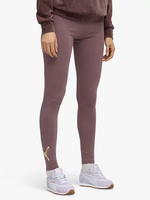 Puma Womens Essential Metallic Mauve Leggings