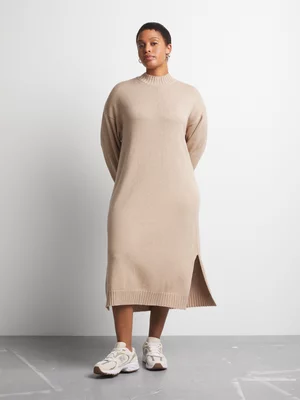 Women's Canvas Cotton Knitwear Column Dress