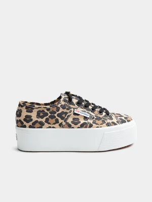 Womens Superga 2790 Fantasy Cotu Patform Leopard Print Sneaker