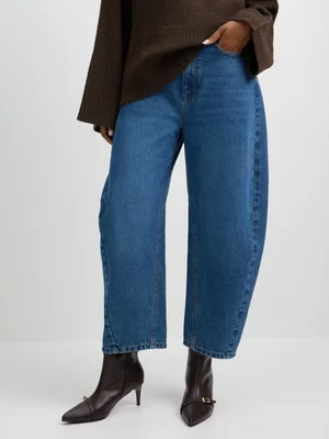 Exact Women's Mid Wash  Barrel Leg Jeans 