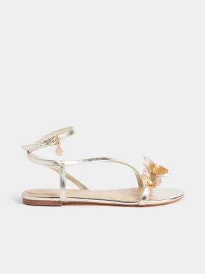 Luella Flower Detail Ankle Tie Sandals
