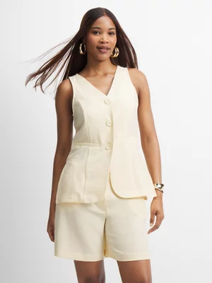 Exact Women's Yellow Structured Shorts 