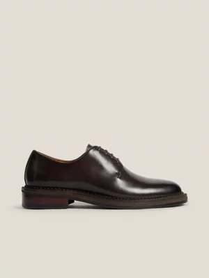 Fabiani Men's Brown Leather Chunky Sole Derby