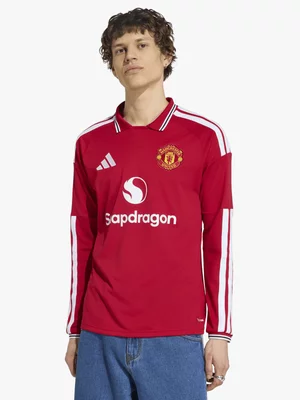 adidas Mens Manchester United Home 26/27 Long Sleeve Red/White Stadium Jersey