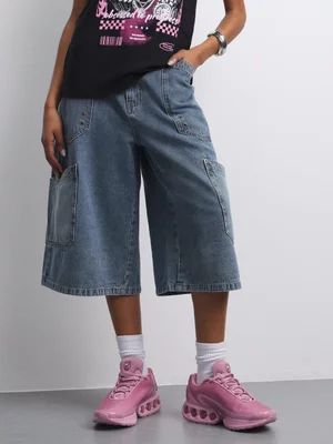 Redbat Women's Medium Wash Cargo Jorts