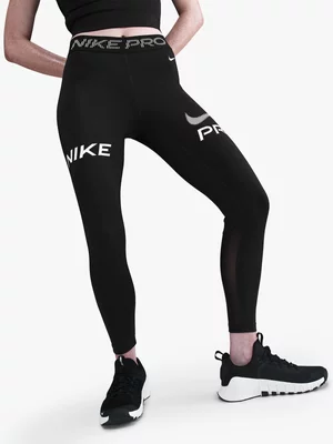Nike Pro Womens 7/8 Graphic Black Leggings