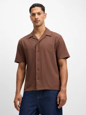 Exact Men's Brown Knit Shirt