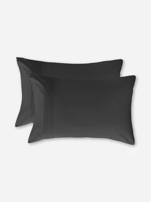 Volpes Astoria Egyptian Cotton 300tc Black Pillowcase Pair