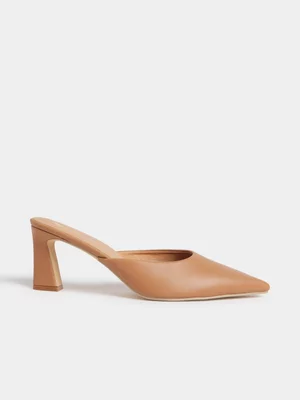 Exact Women's Brown Slip-On Pointy Heels 