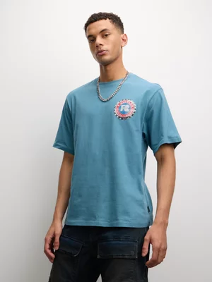 Redbat Men's Bottle Cap Graphic Blue T-Shirt