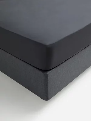 Jet Home Charcoal Polycotton Single Fitted Sheet