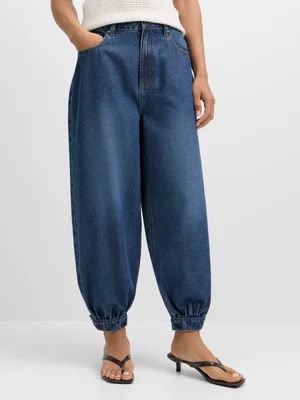 Exact Women's Dark Wash  Balloon Denim