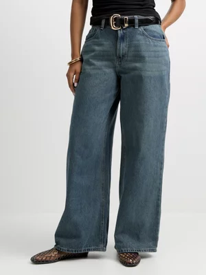 Exact Women's Vintage Wash Baggy Jeans