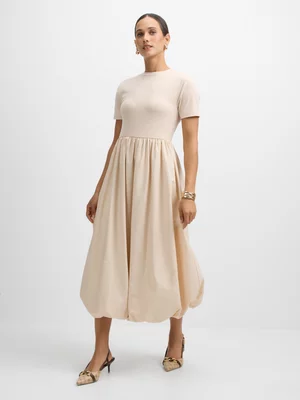 Exact Women's Natural Rib Combo Dress