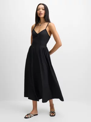 Jet Women’s Black Seersucker Strappy Maxi Dress