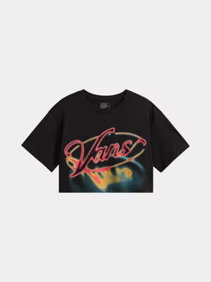 Vans Women's Afterburn Relaxed Crop Black T-shirt