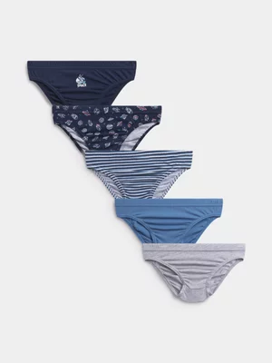 Jet Younger Boys Navy/Blue 5 Pack Space Briefs