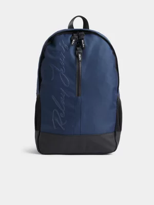 Relay Jeans Men's Centre Zip Navy Backpack 