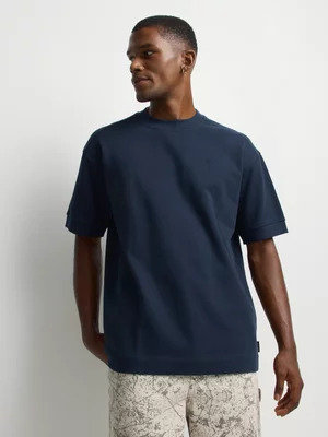Relay Jeans Men's Boxy Fit Fleece Blue T-Shirt 