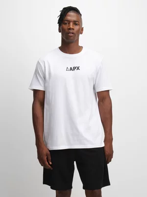 Mens Sneaker Factory Graphic Triangle Back Print White Tee