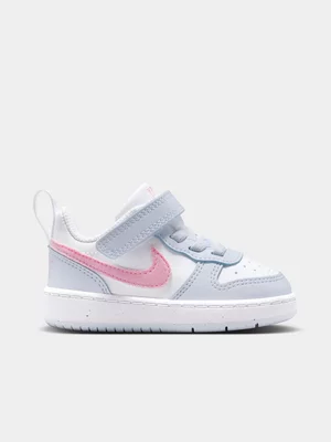 Nike Junior Infant Court Borough Low Essential White/Blue/Pink Sneakers 