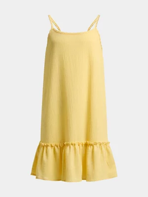 Jet Older Girls Yellow Tiered Dress