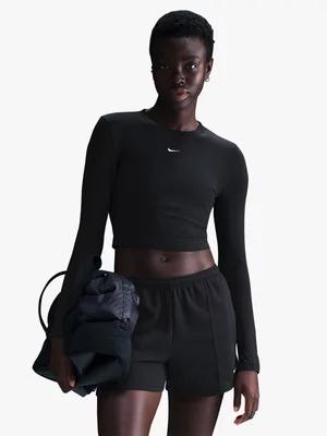 Nike Women's Nsw Chill Knit Black Cropped Top