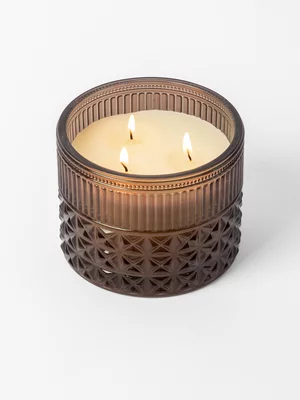 Cedar Breeze Cut Glass Fragranced 3 Wick Candle