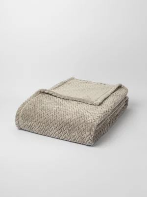 Plait Waffle Recycled Mink Throw Grey 130x180cm