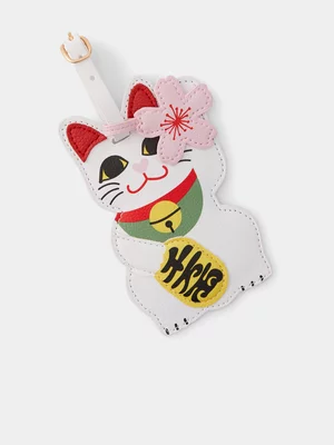 TYPO White Lucky Cat Premium Luggage Tag