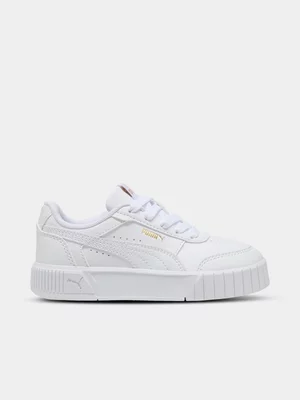 Puma Junior Pre-School Carina Mia White/Gold Sneakers 
