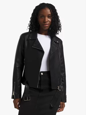 Exact Women's Black Biker Jacket 