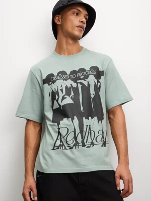 Redbat Men's Graphic Ladies Relaxed Green T-Shirt