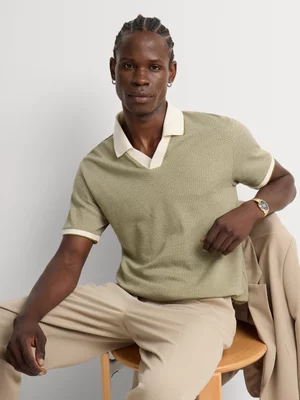 Markham Men's Textured Tipped Revere Collar Fatigue Golfer