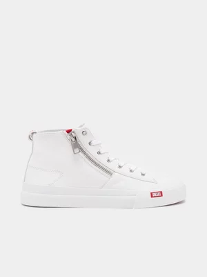 Men's Diesel White Athos S-Athos Zip Sneakers