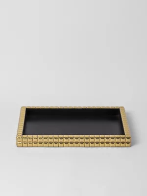 Tray Stacked Blocks Brass 29 x 21cm