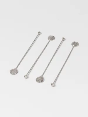 AH Silver Shell Cocktail Stirrer Set of 4 