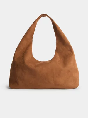 Jet Women's Tan Suede Hobo Bag