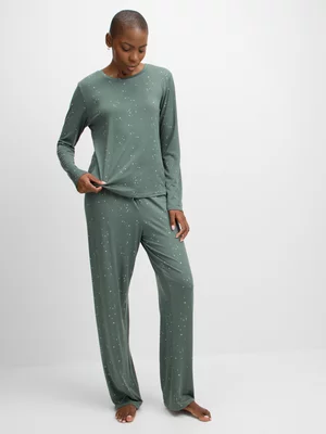 Jet Women’s Forest Green Stars Pyjama Set