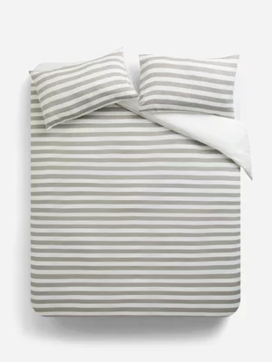 Jet Home Grey/White Yarn Dye Stripe Duvet Cover