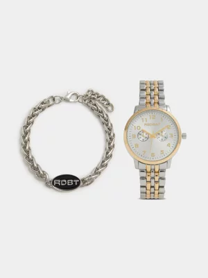 Redbat Unisex Silver Gift Set Watch