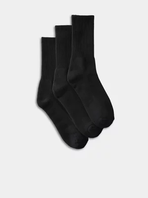Men's Cotton On Black 3 Pack Essential Socks