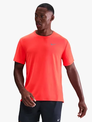 Nike Mens Miler Dri-Fit UV Crimson/Reflective Silver Running Top