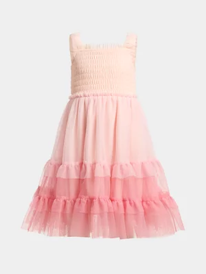 Exact Older Girl's Pink Ombre Smocked Party Dress 