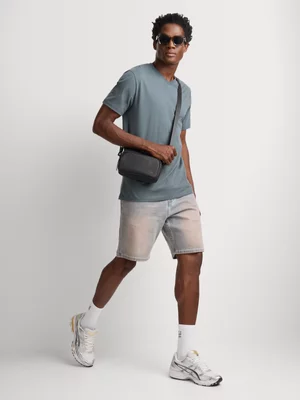 Relay Jeans Men's Bermuda Light Wash Red Tint Blue Short