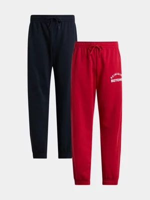 Jet Younger Boys Red/Navy Matching Core Active Pants