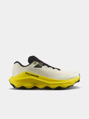 Salomon Mens Ultra Glide 3 Off White/Yellow Trail Running Shoes 